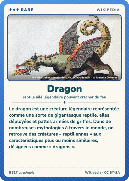 Carte Lexicodex « Dragon », rare
