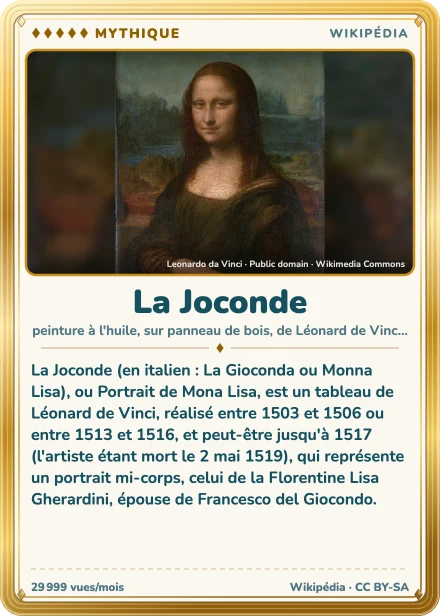 Lexicodex card "La Joconde", mythic