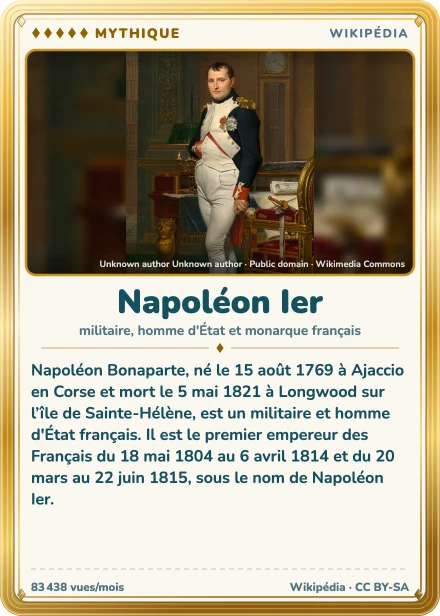 Carte Lexicodex « Napoléon Ier », mythique