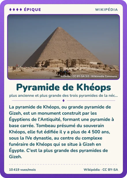 Carte Lexicodex « Pyramide de Khéops », épique